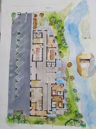 2nd Year Architectural Work Of A Cicrut House Along Riverside Ground Floor Plan
