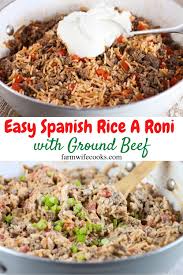 From here, my version of this recipe departs from most versions found on the internet: Easy Spanich Rice A Roni With Ground Beef The Farmwife Cooks