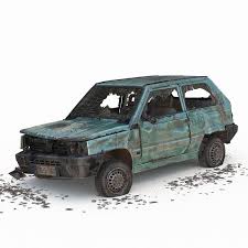 3d Wrecked Car Car Fiat Panda Prop Design