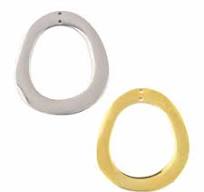 304 Stainless Steel 31x35mm Free Form Donut Components with 2 Holes - 2 per bag