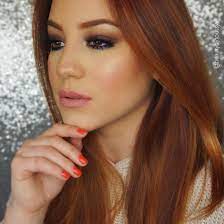 Auburn Hair Ginger Summer Makeup Ideas Copper Hair Orange Nails Bronze Makeup Bronze Makeup Look Makeup Looks Bronze Makeup