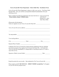 Correct how your name appears on a bill. Town Of Louisville Water Department Direct Debit Plan