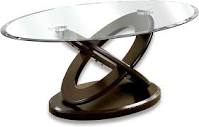 Amazon.com: Furniture of America Xenda Modern Oval Glass Top Table ...