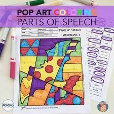 Fourth graders are expected to use books, periodicals, websites, and other you may want to review all those parts of speech your child learned last year because fourth grade grammar is expected to be quite accurate. Parts Of Speech Pop Art Coloring Pages Make Learning And Reviewing Grammar A Lot Of Fun Included A Parts Of Speech School Library Decor Pop Art Coloring Pages