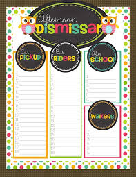 Afternoon Dismissal Chart Perfect Freebie For Teachers