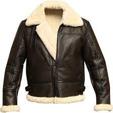 B3 Bomber Wwii Pilot Real Shearling Brown Sheepskin Leather Jacket Xs At Amazon Men S Cloth Leather Jacket Men Mens Leather Bomber Jacket Real Leather Jacket
