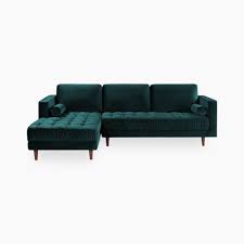 Check spelling or type a new query. Cult Living Hepburn Left Hand Chaise Sofa Teal Velvet