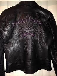 Black And Purple Motorcycle Jacket Harley Davidson Jacket Women S Pre Owned Black Leather Purple Embroidery Moto Harley Davidson Jackets Women Harley Davidson Jacket Harley Davidson Merchandise
