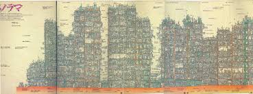 Kowloon Walled City Cross Section Chart Cyberpunk