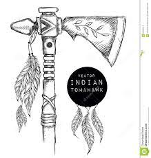 Native Indian Tomahawk Indian Weapon Hand Draw Vector Illustration Stock Vector Illustration Of Tomahawk Drawing 64984214