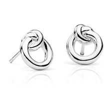 Blue Nile Amity Love Knot Stud Earrings Sterling Silver Earrings Studs Circle Earrings Studs Silver Circle Earrings
