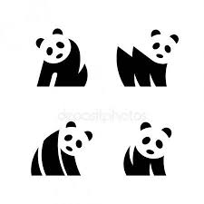 Black And White Kung Fu Panda Logo Set Panda Logo Icon Design Template Elements Stock Vector Ad Logo Icon Set Panda Ad Icon Design Panda Art Illustration Artwork