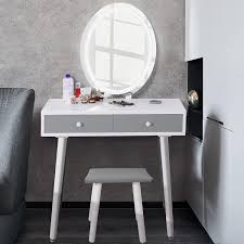 4 out of 5 stars. Corrigan Studio White Vanity Desk With Drawers And Lighted Mirror Makeup Vanity Table Set With 3 Color Touch Screen Led Lights Mirror Dressing Table With Stool For Girls Women Bedroom Bathroom Small