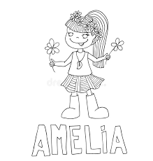 Block letters have straight lines and sharp corners, while bubble letters are more rounded; The Simple Outline Drawing For Coloring Of Children Meaning Of The Name And Images Stock Vector Illustration Of Figure Background 59508236