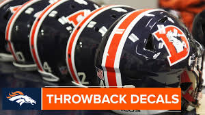 The denver broncos are a professional football team playing in the west division of the afc (american football conference) of the nfl. Classic Helmet Decals Denver Broncos Throwback Youtube