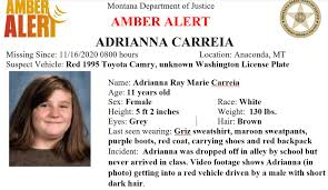 Amber alerts are shared on this account. Amber Alert Canceled For 11 Year Old Adrianna Carreia