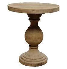 Kate and laurel gabriele metal accent nesting tables with unfinished natural wood top and black base, set of 2. Unfinished Kason Reclaimed Wood French Country Pedestal Table Pedestal Table Base Glass Round Dining Table Wood Pedestal Table Base