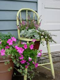 Chair Potted Flowers Garden Decor Flower Pots Chair Planter