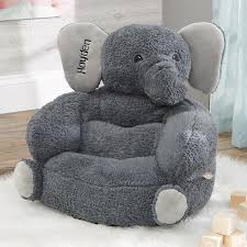 Plush Elephant Embroidered Kid S Chair Gifts For Kids Etsy Elephant Plush Plush Chair Kids Chairs