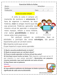 Maybe you would like to learn more about one of these? Exercicio Com Interpretacao De Texto Volta As Aulas De Acordo Com A Bncc