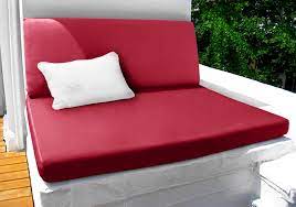 Create a candlelight display with our handsome steel bench pad, custom bench cushion, shown in blue ticking stripe fabric. Custom Daybed Cushions Cushion Source Ca