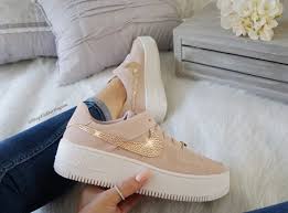 Custom Swarovski Nike Air Force 1 Sage Low Sneakers With Rose Etsy Swarovski Nike Hype Shoes Womens Fashion Shoes