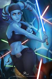 Aayla Secura By Https Www Deviantart Com Yarbrenor On Deviantart Blue Twillek Digitalart Fanart Fanartdigita Star Wars Art Star Wars Toys Aayla Secura