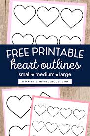 free printable heart template 6 sizes of heart outlines small medium large this tiny blue house