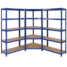 Vonhaus 5 Tier Heavy Duty Steel Mdf Corner Racking Shelving Unit 5 Shelving Garage Shelving Shelving Unit
