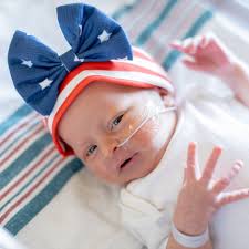 Red, white and too cute to handle! The star-spangled sweethearts in our  NICU are celebrating the #4thofJuly in style!✨❤️🤍💙
