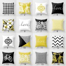Black And White Geometric Outdoor Pillows Black White Mustard Yellow Throw Pillow Mix And Match Indoor Etsy Yellow Throw Pillows Grey And Yellow Living Room Throw Pillows