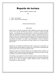 'el principito' es el libro que leíste de niño y que recuerdas con cariño cuando crees. Reporte De Lectura El Principito