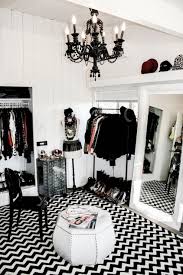 Let's turn your bedroom into a walk in closet. Black And White Chevron Rug Contemporary Closet Lauren Messiah