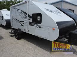 Wet bath front queen bed 7'8 garage jack knife sofa there is no limit to how much fun you will have. Travel Lite Falcon Travel Trailer Review Topper S Rv