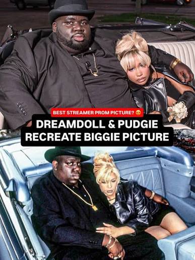 DreamDoll and Pudgie pulled up to Streamer Prom recreating Biggie and Faith  Evans' photoshoot 😍 They officially dropped the pics and they look almost  identical. (via: @bb.ny)