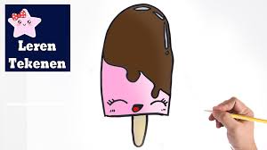 Diy Hoe Teken Je Een Ijsje Kawaii Beginners Tekenen Les 018 Youtube Kawaii Tekeningen Tekenen Kawaii