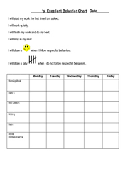 Behavior Modification Chart Worksheets Teaching Resources