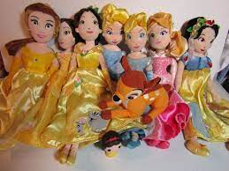 Disney Store Princess Dolls Lot Plush Stuffed Animal Aurora Belle Snow White Disney Disney Disney Princess Cinderella Princess Dolls