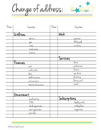 Printable Change Of Address Checklist Change Of Address Packing To Move Moving New House