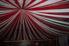 Ceiling Drape If This Options Was Allowed At Our Venue It S A Cute Way To Make It Look L Circus Decorations Circus Birthday Party Decorations Halloween Circus