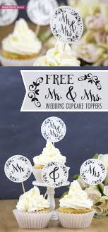 Free Mr Mrs Wedding Cupcake Toppers Press Print Party Wedding Cupcake Toppers Wedding Cupcake Toppers Printable Wedding Cupcakes