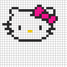 Hello Kitty Head Kandi Pattern Plastic Canvas Patterns Canvas Patterns Fuse Bead Patterns