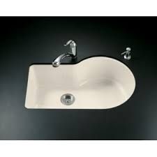 Using an old world material, these undermount lavatory sinks take on a modern shape through an organic and intricate pattern. Kohler K 5986 2u Ff Sea Salt Single Basin Cast Iron Kitchen Sink From The Entree Series Faucetdirect Com