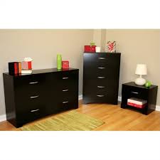 South Shore Maddox Dresser With Chest And Nightstand Set In Pure Black Walmart Com Walmart Com