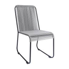 Zuo Drew Black And Gray Metal Outdoor Dining Chair 2 Pack Outdoor Dining Chairs Outdoor Chairs Havenside Home