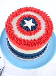Butter Icing Birthday Cake For Little Boy Captain America Butter Cream Cake So Fun For A Civil War Or Avengers Birthday Party America Cake Cake Designs Birthday Avenger Cake