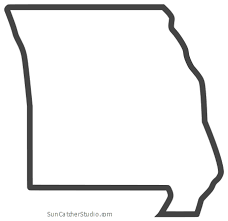 Missouri Map Outline Printable State Shape Stencil Pattern Map Outline Educational Wall Art Pattern