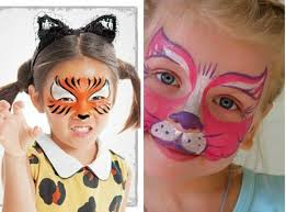 Katze Und Tiger Gesicht Schminke Fur Halloween Halloween Makeup Katzen Make Up Katze Schminken