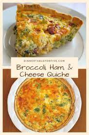 Broccoli Ham And Cheese Quiche Yum The Slightly Healthy Mama Recipe Quiche Recipes Easy Cheese Quiche Broccoli Quiche Recipes