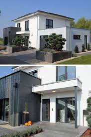 Einfamilienhaus Modern Mit Garage Buro Anbau Walmdach Architektur Fertigha House Designs Exterior Prefabricated Houses Roof Architecture